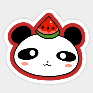 Watermelon Panda Face Sticker